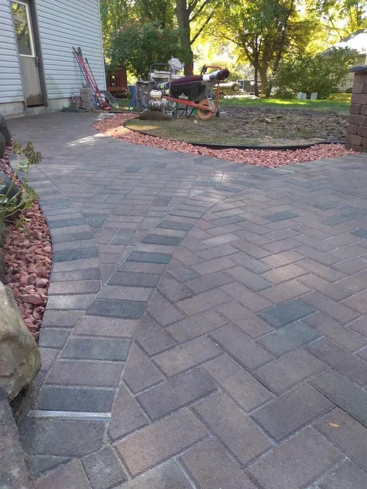 Herringbone Paver Path