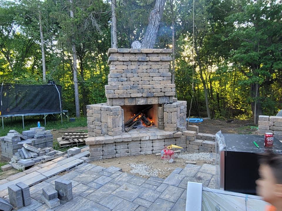 Stone Fireplace Build